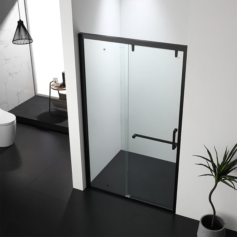 Bathroom Glass Sliding Doors Shower Screens 304Stainless Steel Tempered Glass  浴室屏風 浴屏 J10 一字型 淋浴房 乾濕分離 壹固定門 壹趟門 帶緩衝 啞黑 304不鏽鋼材質