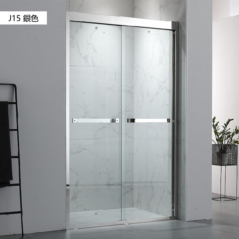 Bathroom Glass Sliding Doors Shower Screens 304Stainless Steel Tempered Glass  浴室屏風 浴屏 J11 J12 J13 J14 J15 一字型 淋浴房 乾濕分離 雙趟門 啞黑 銀色 玫瑰金 304不鏽鋼材質