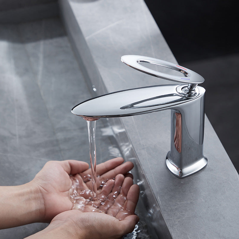 Contemporary High-Ranking Brass Body 304 Stainless Steel  Mixer Water  Bathroom Bssin Faucet 不鏽鋼浴室面盤冷热龍頭 全銅精鑄工藝陶瓷閥芯BB-5129