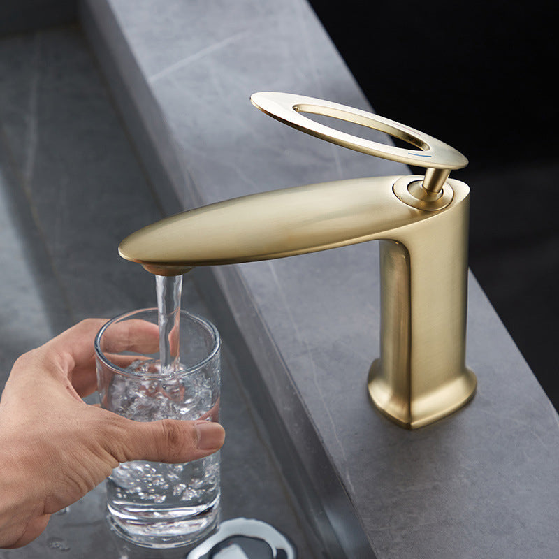 Contemporary High-Ranking Brass Body 304 Stainless Steel  Mixer Water  Bathroom Bssin Faucet 不鏽鋼浴室面盤冷热龍頭 全銅精鑄工藝陶瓷閥芯BB-5129