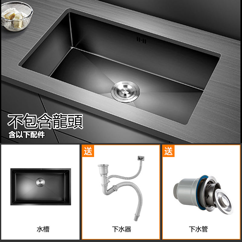 Bowl Round sink 304 Stainless Steel Undermount PVD nanotechnology kitchen Sink  （包龍頭）方形水槽 304不鏽鋼水槽 納米塗層 黑色 防污潔淨 單槽 鋅盤 櫥櫃專用 廚房五金