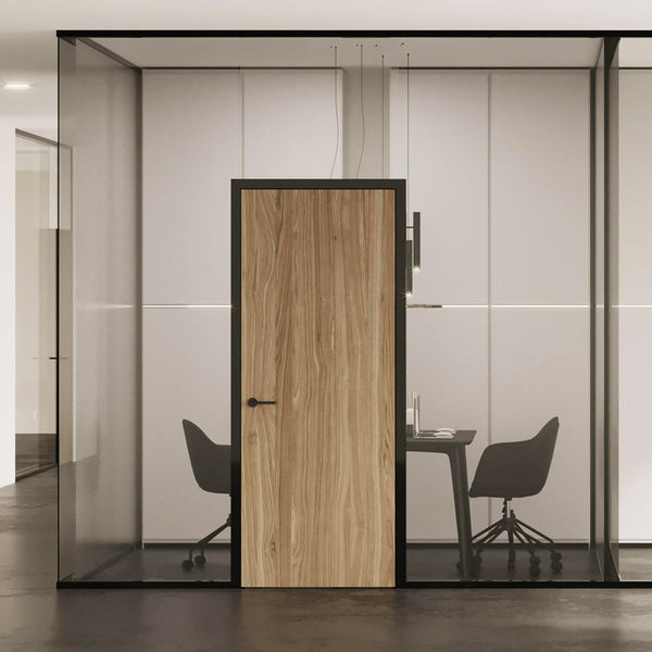Wooden Door With Aluminium Frame For Office Partition 鋁木門 鋁合金框 配套辦公室間房