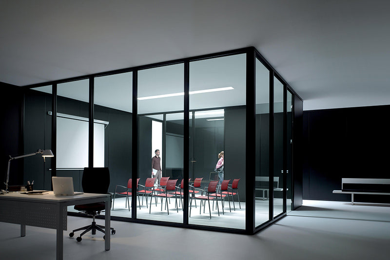 Office Steelcase Double-Glass Partition Wall 50款單玻璃 108款單/雙玻璃 百葉簾  辦公室間房 間墻 隔斷 全鋼隔斷屏風 堅固 防火 玻璃屏風